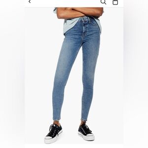 Topshop Jamie Fray Hem high waisted skinny jeans like new ✨